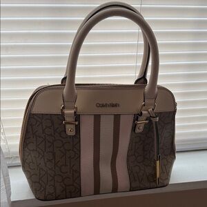 Calvin Klein Tan and Cream Satchel